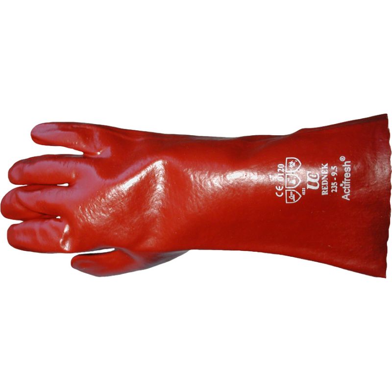 UCI R235 PVC Coated REACH Compliant Chemical Gauntlets Phthalate free 
